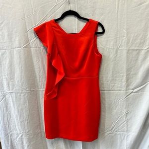 Gianni Bini orange cocktail dress with shoulder detail, size L, new with tags